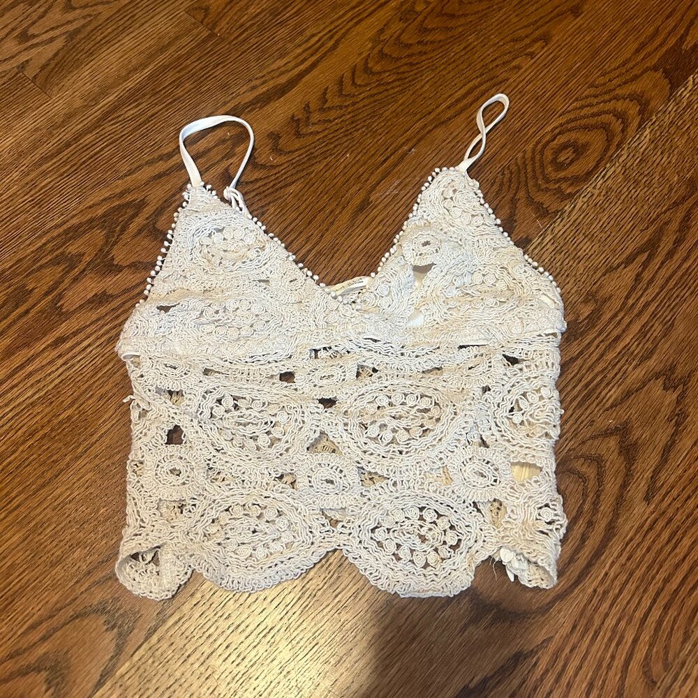 Tan Crochet Top